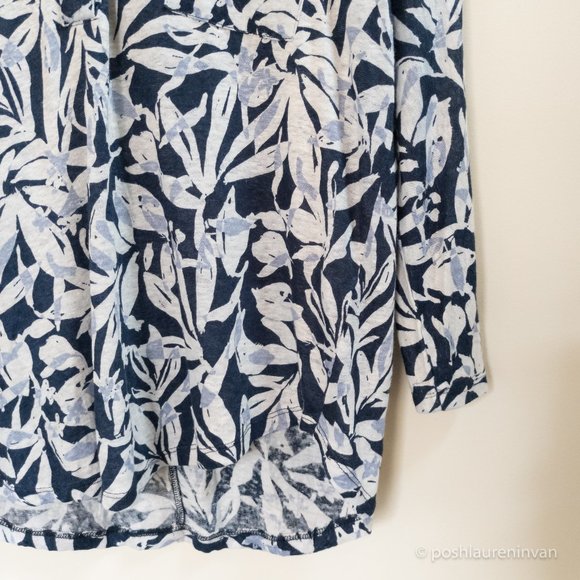Monsoon 100% Linen Knit Top – Blue / Floral Print – US 6 - Picture 6 of 14